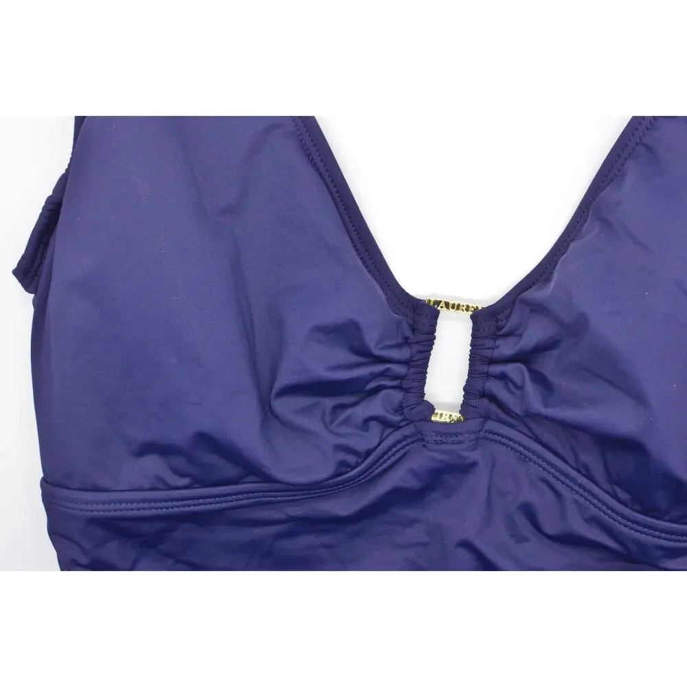 Lauren Ralph Lauren Women's Toggle-Trim Tankini Top In Navy Blue